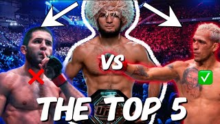 Khabib Nurmagomedov vs The UFC’s Top 5  Islam Makhachev Charles Olivera Dustin Poirier amp More [upl. by Aveer]