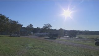 Florida evacuees escape to Atlanta Moter Speedway [upl. by Pelpel]