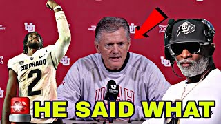 🚨Utah HC Kyle Whittingham Is TURNING HEADS After Saying THIS About Shedeur Sanders amp Colorado Buffs [upl. by Ttenna229]