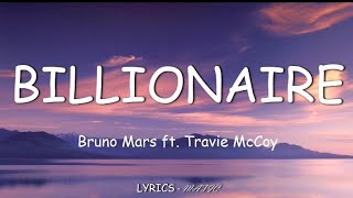 Bruno Mars ft Travie Mccay  Billionaire Lyrics video [upl. by Tezzil]