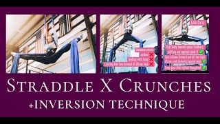 Aerial Silks STRADDLE X CRUNCHES  Inversion Technique Tip [upl. by Antrim]