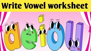 Write and circle VOWELS letters on worksheet phonicspractice [upl. by Beulah]