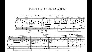 Ravel  Pavane pour une infante défunte piano score [upl. by Bohlen]