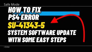 How To Fix PS4 Error Code SU413435 PS4 reinstall System Software Initialisation [upl. by Adnarom217]