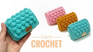 محفظه كروشيه من بواقي الخيوط crochet wallet [upl. by Kelsi]