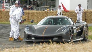 330MPH Koenigsegg Jesko Absolut going FULL THROTTLE at Goodwood Hillclimb [upl. by Atima]