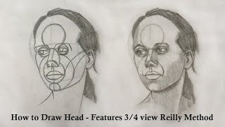 How to Draw Head  Features 34 view using Reilly method  Part 2 [upl. by Burnham382]