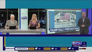 Preparations underway in Johnstown for Trump rally [upl. by Aenil]