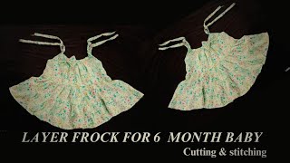 Layer frock for 6 month baby cutting and stitching [upl. by Hwang]