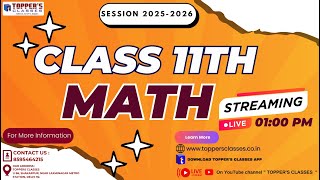 CLASS 11TH  MATHEMATICS [upl. by Nauqel]