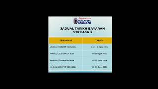 Tarikh Bayaran STR Fasa 3 2024 [upl. by Laufer]