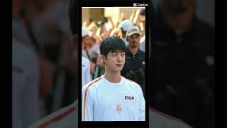 Torch Bearer Jin at Olympics 2024 bts jin seokjin [upl. by Nica329]