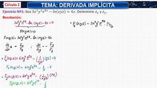 DERIVACIÓN IMPLÍCITA FUNCIÓN DE VARIAS VARIABLES [upl. by Ydassac]