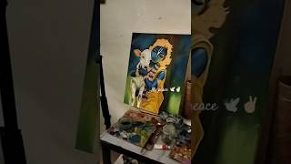 My peace 🕊️🫶🏻krishna painting artistlife art paint oilpainting artist krishnalove artera023 [upl. by Kapeed]