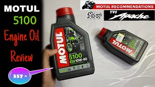 MOTUL 5100 10w 40 Engine Oil Review • Best Engine Oil For TVS Apache [upl. by Linsk]