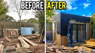 BUILDING MY GARDEN ROOM OFFICE  WORKSHOP  IN 12 MINUTES [upl. by Arreic]