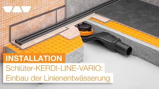 SchlüterKERDILINEVARIO Installation von Ablauf und Entwässerungsprofil [upl. by Ela524]