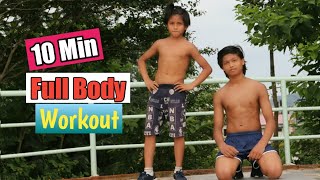 10 MINUTE FULL BODY WORKOUT AT HOME  No Equipment  ASquare Crew  Abhay amp Aayush [upl. by Darell108]