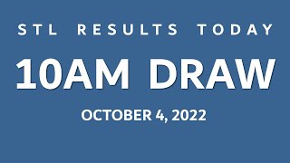 STL Result Today Mindanao 10AM Draw October 4 2022 Visayas [upl. by Eillehs]