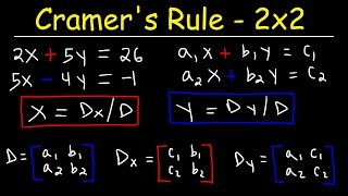 Cramers Rule  2x2 Linear System [upl. by Ajat]