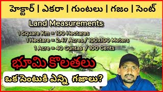 భూమి కొలతలు తెలుగులో  Land Measurements in Realestate shivachauhan3564 realestate [upl. by Omocaig]