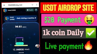 Best Usdt airdrop mining site New Usdt mining site Latest Usdt earning platform [upl. by Timoteo]