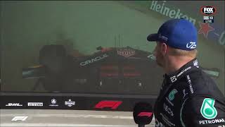 Valtteri Bottas Reaction to Verstappen Hamilton Crash 2021 Italian Grand Prix [upl. by Sivram]