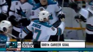 Jeremy Roenick nets his 500th career NHL goal  November 10 2007  Sharks vs Coyotes [upl. by Ferde541]