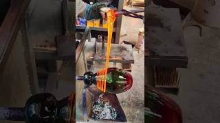 Process of making vases with colored glass [upl. by Howlond]