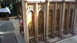 Majestic 15th century rood amp parclose screens in St Edmunds Church Southwold Suffolk England UK [upl. by Eelnyl]