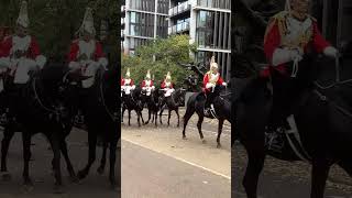 quotRoyal Horse Guards Finish Morning Training on South Carriage Drive Near Hyde Parkquot royalguards [upl. by Kcin739]