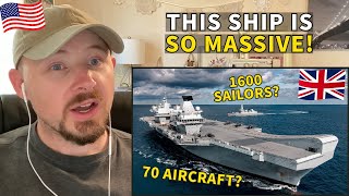 American Reacts to HMS Queen Elizabeth  Britain’s Most Powerful Warship [upl. by Elum686]