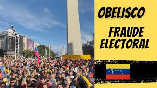 VIVO CONCENTRACIÓN DE VENEZOLANOS EN EL OBELISCO EN CONTRA DEL FRAUDE ELECTORAL argentina [upl. by Suiram]