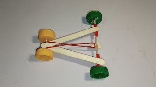 How to make a Car 🚗 with Ice cream Sticks [upl. by Dalis34]