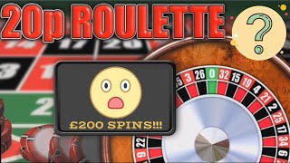 20p ROULETTE  ONLINE  MASSIVE SPINS  £200 FOBT [upl. by Devine]