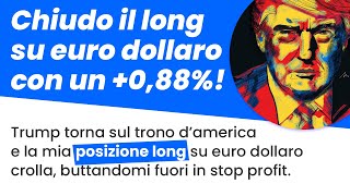 TRADING ONLINE  Long su euro dollaro 088 di profitto tradingonline forex smartmoney [upl. by Hnah]