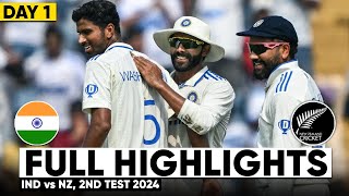 India vs New Zealand 2nd Test Cricket Match Day 2 Full Highlights Cricket Live Highlights 25102024 [upl. by Kenzi874]