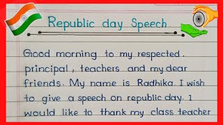 Speech On Republic Day In English 2024  Republic Day Speech In English January 26 speech [upl. by Gwennie]