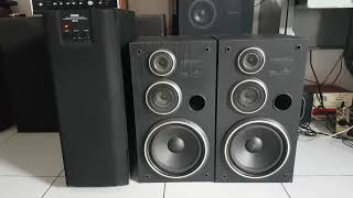 KENWOOD S1 M Speakers featuring YAMAHA YST  SW 120 Active Servo Processing Subwoofer system [upl. by Tram]