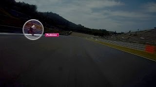 Pedrosas spectacular Motegi practice stoppie [upl. by Arahk]