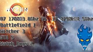 AMD R7 1700 VS Intel i7 4790KGTX 1070 Tested W 5 Games [upl. by Selda]