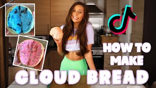 HOW TO MAKE TIKTOK CLOUD BREAD  3ingredient recipe [upl. by Sahcnip312]