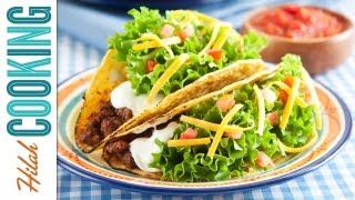 How To Make Tacos Crispy Beef Taco Recipe  Hilah Cooking [upl. by Ainwat744]