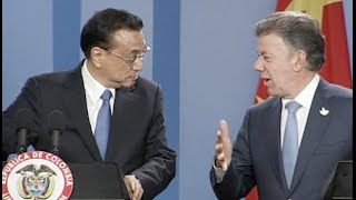 China Colombia Vow Closer Cooperation as Li Keqiang Starts Visit [upl. by Hgiellek]