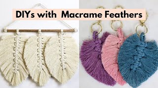 DIYs with Macrame Feathers  Rit Dye Macrame Feather Keychains  Boho Macrame Feather Wall Hanging [upl. by Marney]