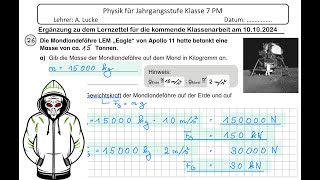 Hilfe für Hausaufgabe 7 PM Physik Gewichtskraft amp Federkonstante [upl. by Eedyaj]