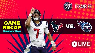 Texans Vs Titans GAME RECAP Texans 22 [upl. by Aggappera]