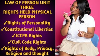 Law of person chapter 3 Rights held by physical persons law ethiopia legal system [upl. by Nunciata723]