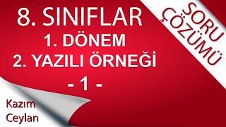 8 SINIF 1 DÖNEM 2 YAZILI ÖRNEĞİ [upl. by Pressey421]