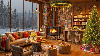 Snowy Christmas Jazz Night 🎄 Cozy Ambience with Fireplace amp Soft Jazz for a Relaxing Holiday [upl. by Law74]